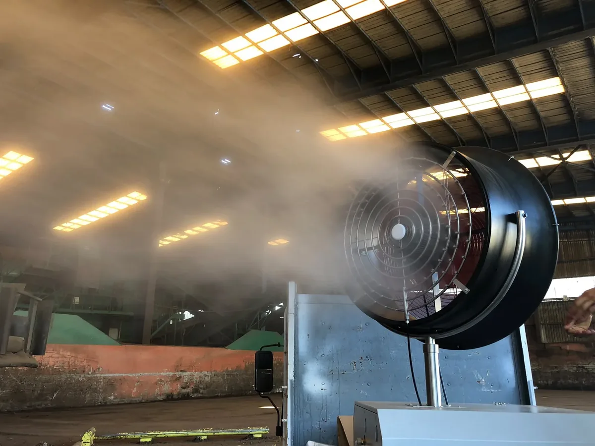 MEGAMİST endüstriyel buharlı vantilatör teknik detay görünümü