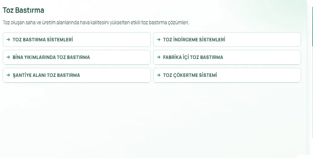 MEGAMİST profesyonel uygulama görseli: Toz Bastirma Galeri